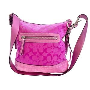 Vintage Coach Signature Slim Duffle Crossbody Bag Pink C Design Y2K G04K-9362